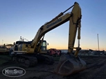 Back of used Excavator for Sale,Used Komatsu Excavator in yard,Used Komatsu Excavator under sunset